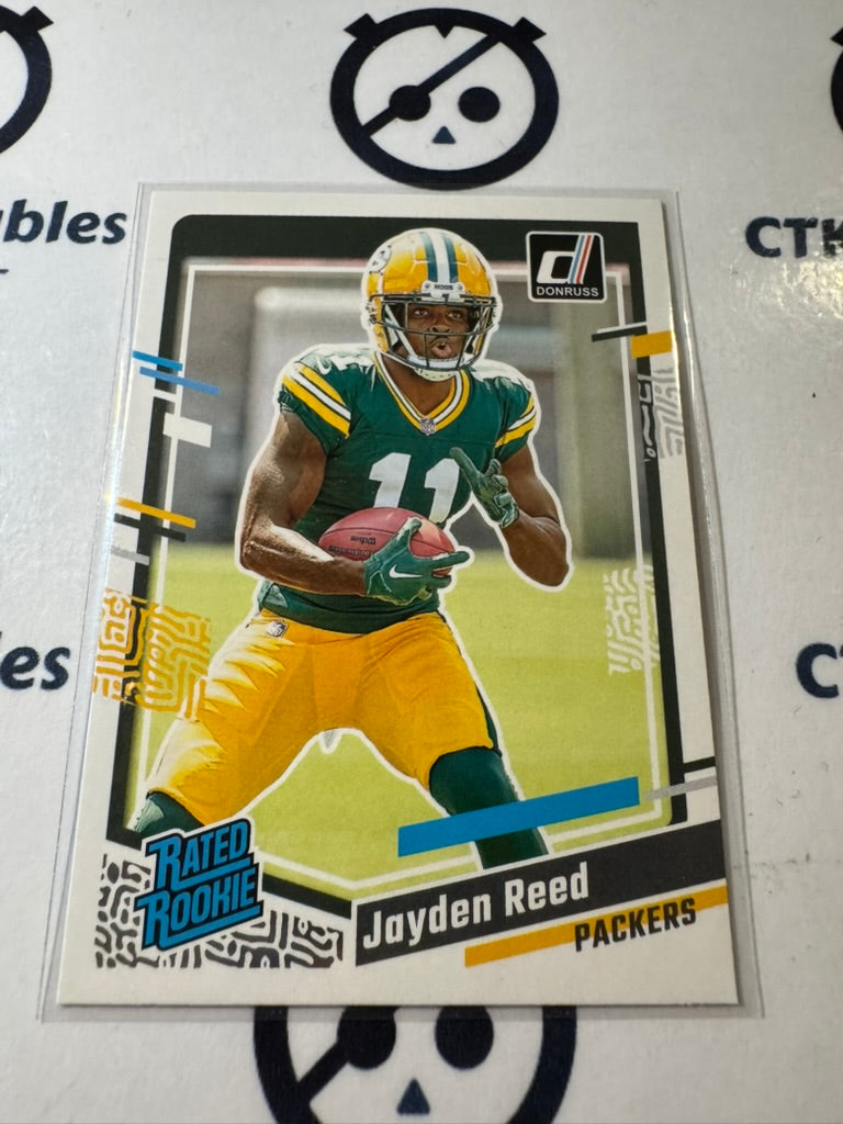 2023 NFL Panini Donruss Rated Rookie #334 Jayden Reed Green Bay Packers
