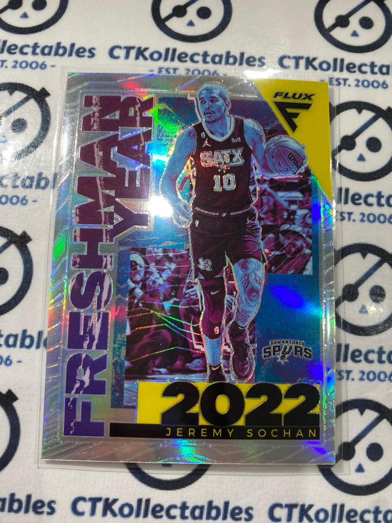 2022-23 NBA Panini FLUX Freshman Year Silver Prizm Jeremy Sochan #8 Spurs