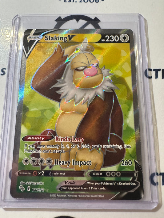 Slaking V Full Art Ultra Rare #077/078 2022 Sword & Shield Pokemon Go