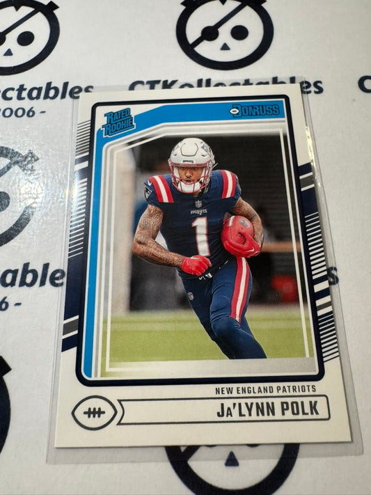 2024 NFL Panini Donruss Rated rookie #373 Ja’Lynn Polk Patriots