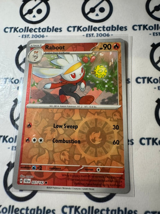 Raboot Reverse Holo #027/142 Stellar Crown Scarlet & Violet Pokemon