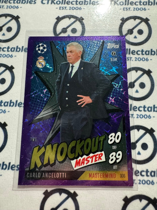 24/25 TOPPS MATCH ATTAX Carlo Ancelotti Knockout Master Purple #306