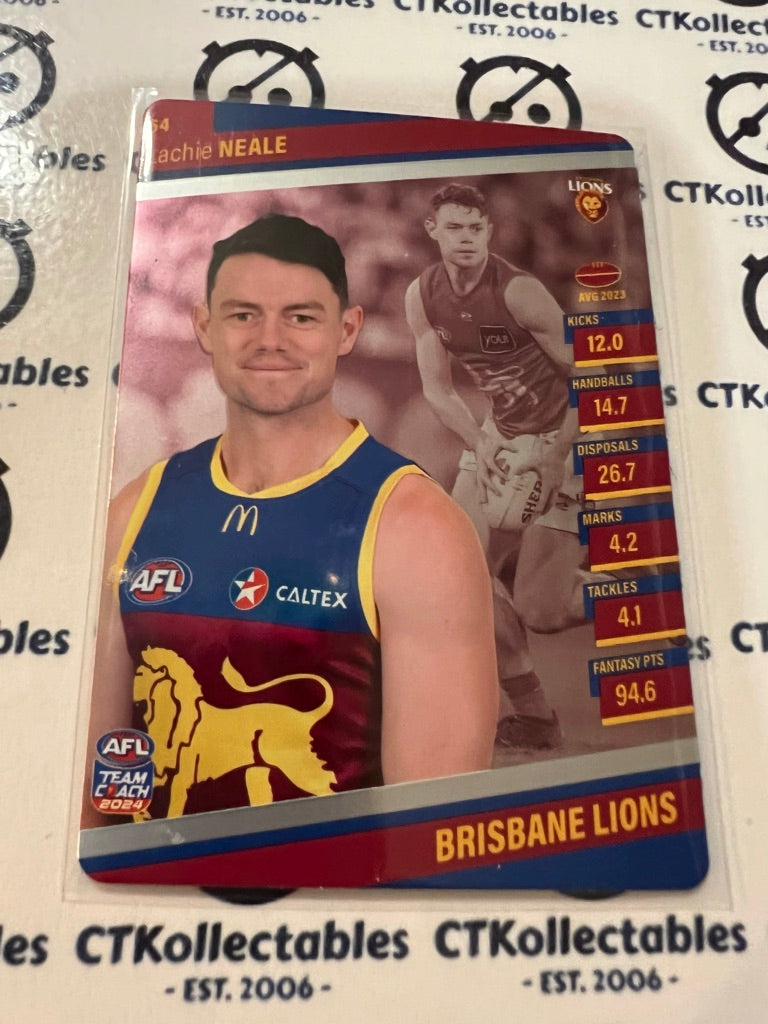 2024 AFL Teamcoach Silver Card #64 Lachie Neale Lions