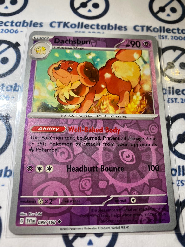 Dachsbun Reverse Holo #099/198 2023 Scarlet & Violet Pokémon TCG