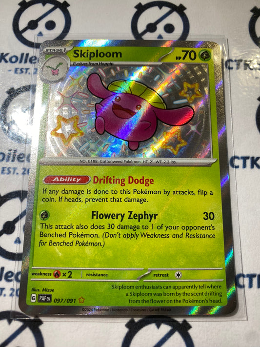 Skiploom Shiny Rare #097/091 2024 Paldean Fates Pokemon Card