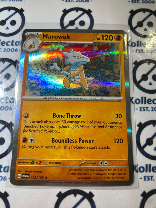 Marowak Holo Rare #105/165 Scarlet & Violet 151 Pokemon Card