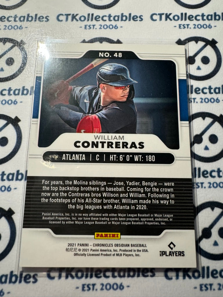 2021 Chronicles MLB Baseball Obsidian William Contreras Rookie Card RC #48