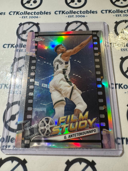 2023/24 Topps NBA Chrome Giannis Antetokounmpo Film Study Silver Refractor #FS24