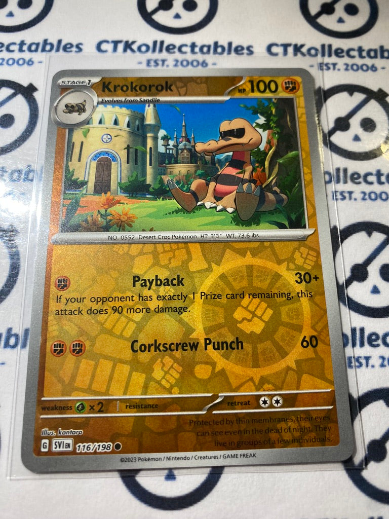 Krokorok Reverse Holo #116/198 2023 Scarlet & Violet Pokémon TCG