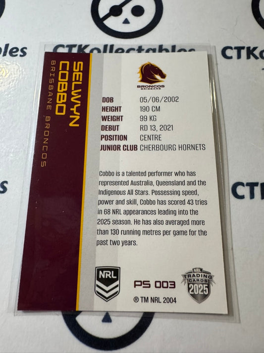 2025 NRL Traders Silver Parallel PS 003 Selwyn Cobbo Broncos