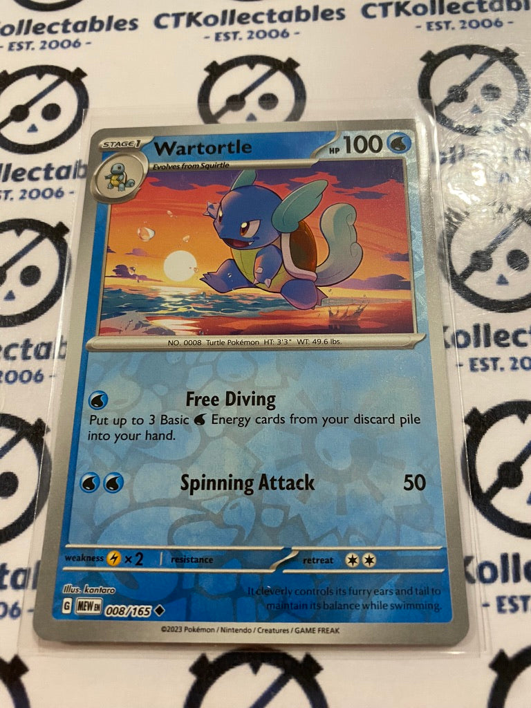 Wartortle Reverse Holo #008/165 Scarlet & Violet 151 Pokemon Card