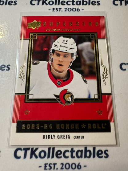 2023-24 NHL Upper Deck Series 2 Ridly Greig Honor Roll HR55 Senators