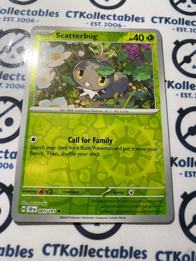 Scatterbug Reverse Holo #005/191 Surging Sparks Pokémon TCG 2024