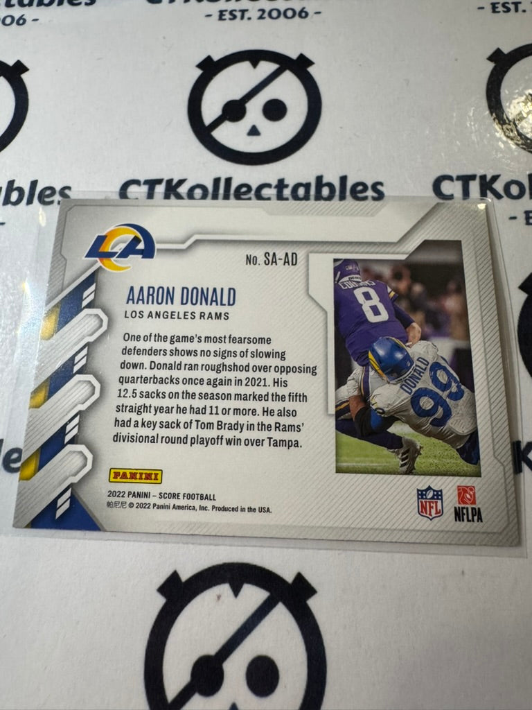2022 NFL Panini Score Sack Attack #SA-AD Aaron Donald Rams