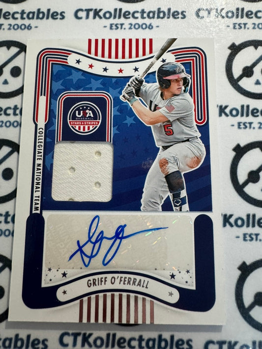 2024 Panini USA Stars & Stripes Griff O'Ferrall Relic Auto SM-GO