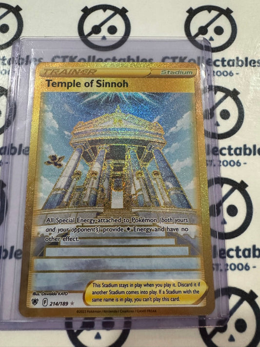 Temple Of Sinnoh #214/189 Gold Secret Rare Astral Radiance Pokemon