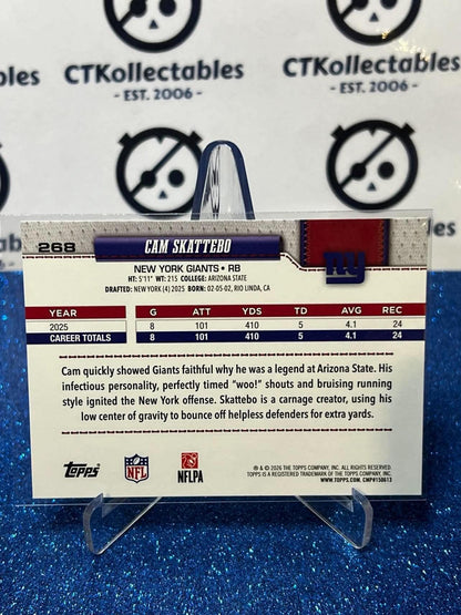 2026 NFL Topps Flagship Cam Skattebo Future Stars #268 New York Giants