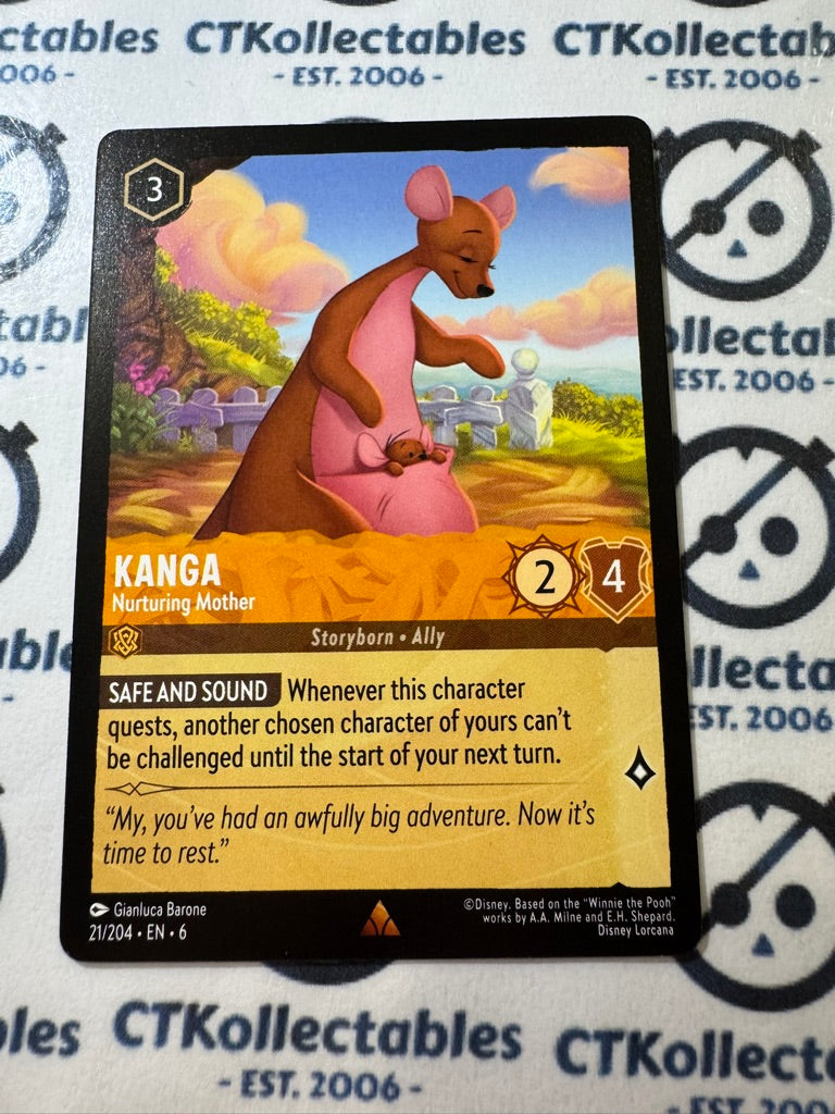 2024 DISNEY LORCANA Azurite Sea -Kanga #21/204 NON FOIL Game Card
