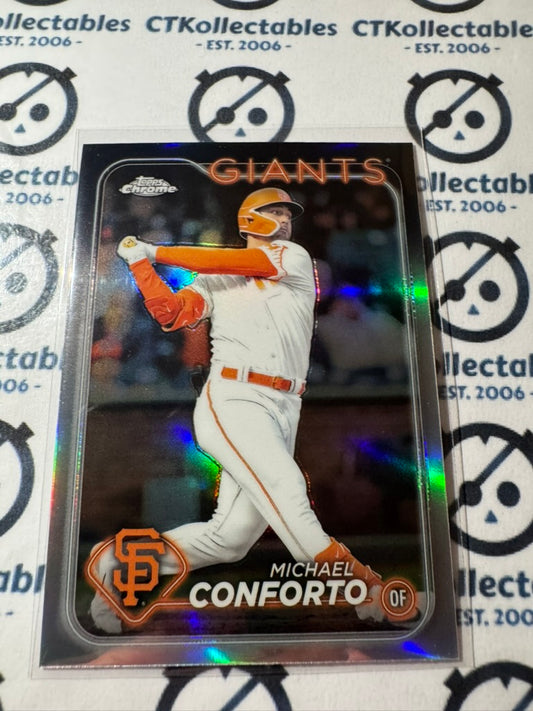 2024 Topps Chrome Baseball Michael Conforto Refractor #256 Giants