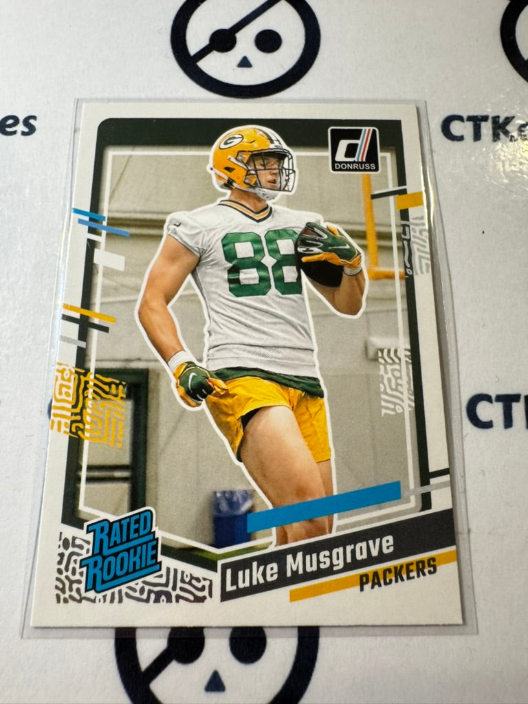 2023 NFL Panini Donruss Rated Rookie #337 Luke Musgrave Green Bay Packers