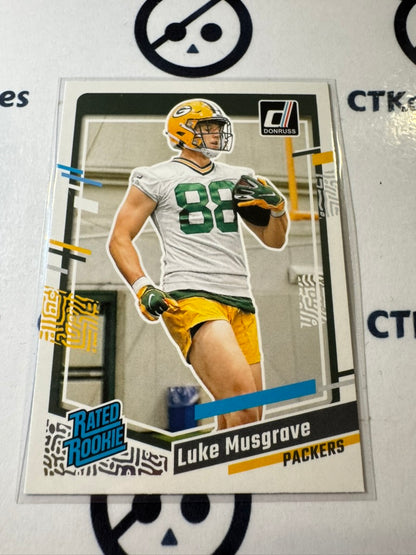 2023 NFL Panini Donruss Rated Rookie #337 Luke Musgrave Green Bay Packers