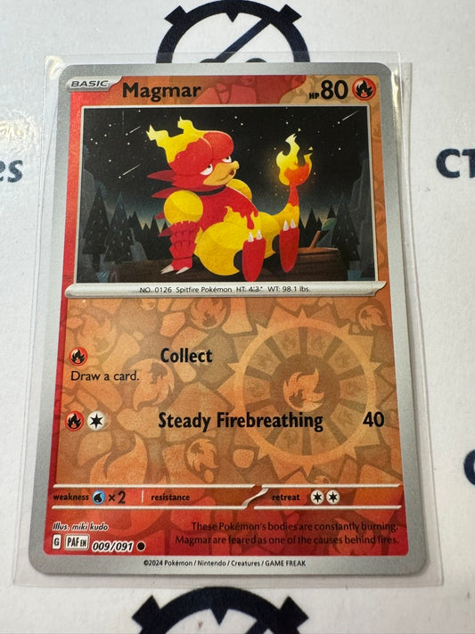 Magmar Reverse Holo #009/091 2024 Paldean Fates Pokemon Card