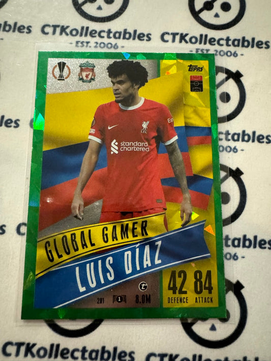 2023-24 TOPPS MATCH ATTAX Luis Diaz Global Gamer #201 Soccer Card