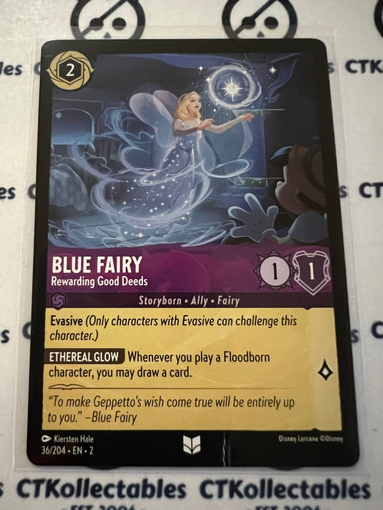 2024 Disney Lorcana Floodborn Non-Foil #36 Blue Fairy, Rewarding Good Deeds