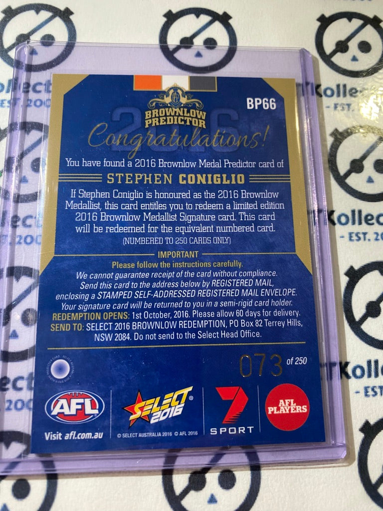 2016 AFL Footy Stars Stephen coniglio brownlow predictor #073/250 GWS