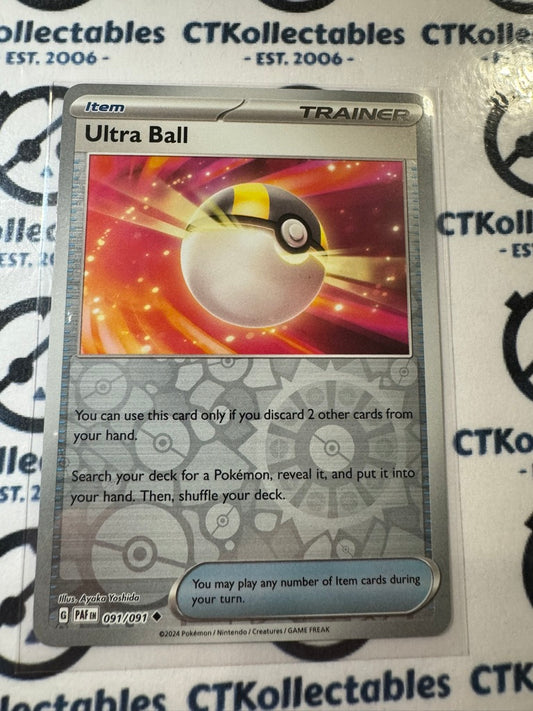 Ultra Ball Reverse Holo #091/091 2024 Paldean Fates Pokemon Card