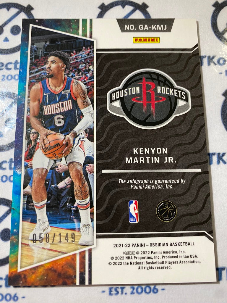 2021-22 NBA Obsidian Kenyon Martin J.R Galaxy Auto #058/149 Rockets