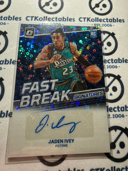 2022-23 NBA Donruss Optic Jaden Ivey Fast Break Signatures FBS-JIV Pistons