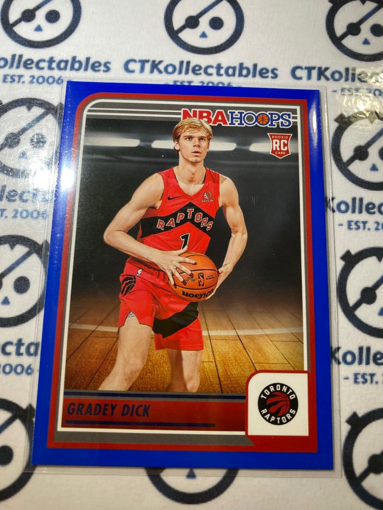 2023-24 Panini NBA HOOPS Gradey Dick Blue Parallel #243 Raptors