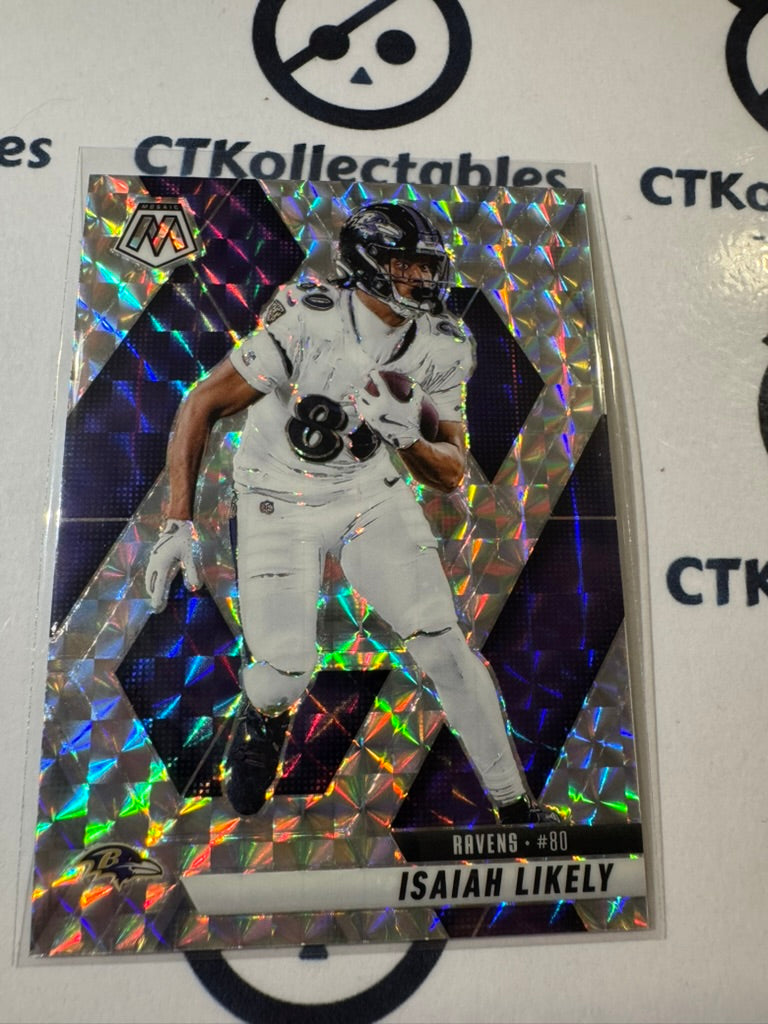 2025 NFL Panini Mosaic #177 Isaiah Likely Mosiac Prizm Ravens