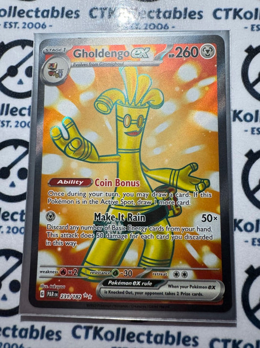 Gholdengo EX Full Art Ultra Rare #231/182 2023 Paradox Rift Pokémon TCG