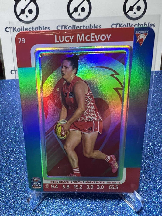 2025 AFLW TEAMCOACH LUCY MCEVOY BLUE PARALLEL #79 SWANS
