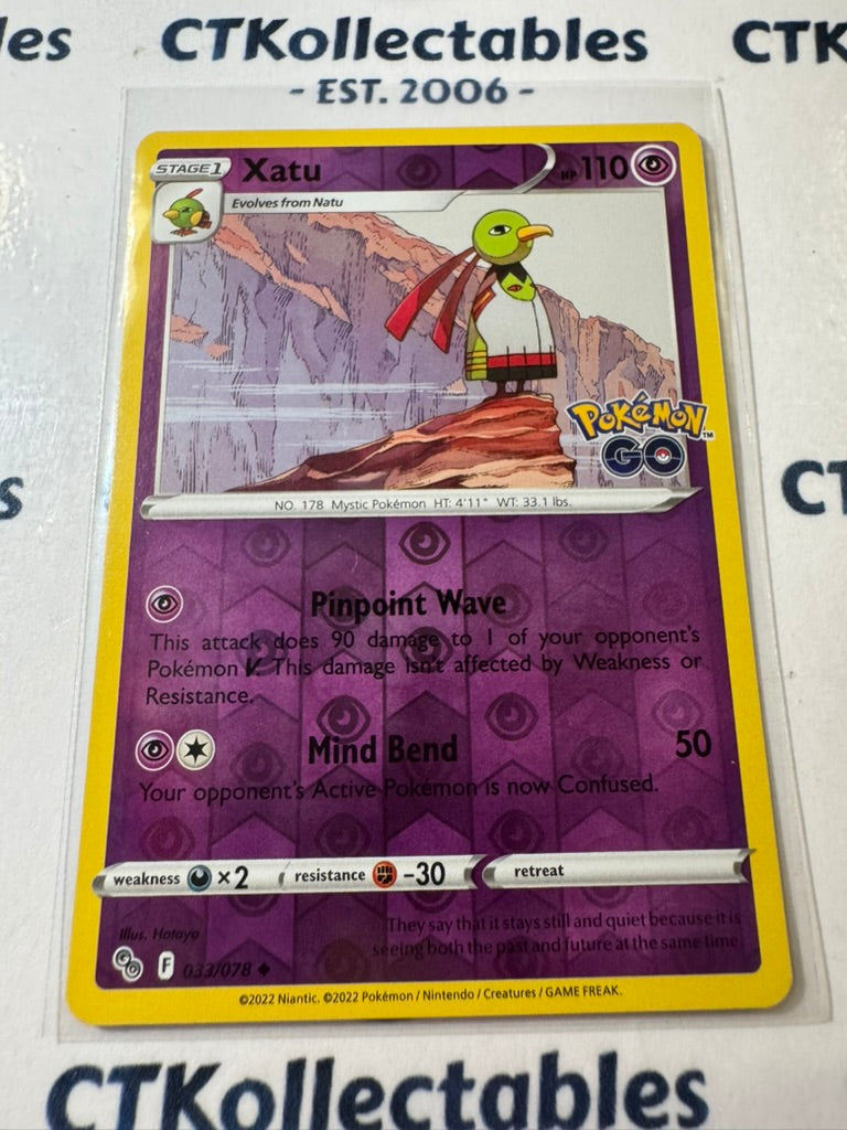 Xatu #033/078 Reverse Holo -Pokemon Go ! Pokemon Card