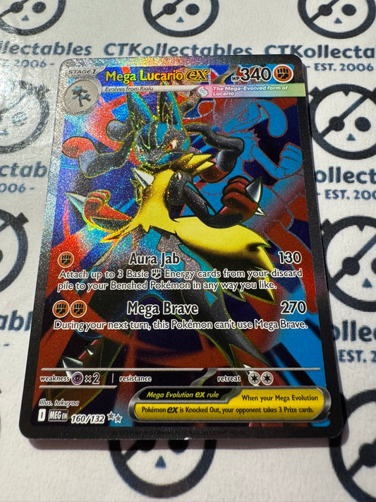 Mega Luacario EX Full Art #160/132 Mega Evolution Pokemon See Descript.