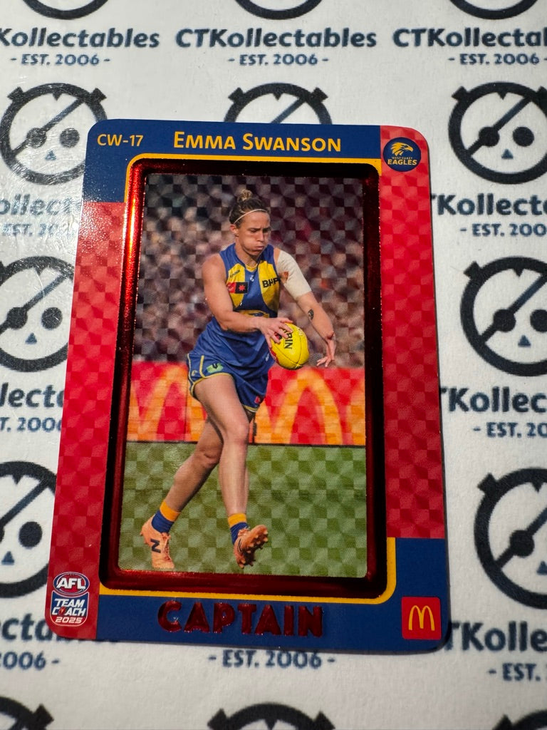 2025 AFLW Teamcoach Maccas Captain RED - Emma Swanson CW-17 Eagles