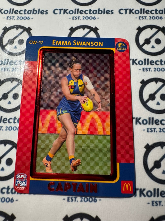 2025 AFLW Teamcoach Maccas Captain RED - Emma Swanson CW-17 Eagles