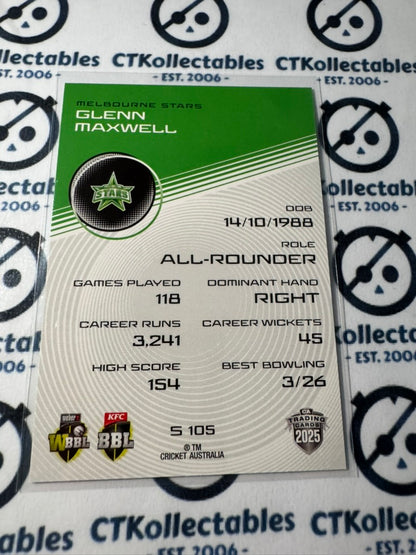 2025/26 CA Cricket Traders Glenn Maxwell Silver Parallel #S105