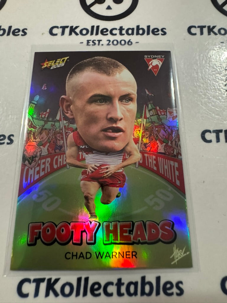 2025 AFL Footy Stars Footy Heads Chad Warner FH96 Swans
