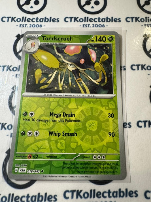 Toedscruel Reverse Holo #018/142 Stellar Crown Scarlet & Violet Pokemon