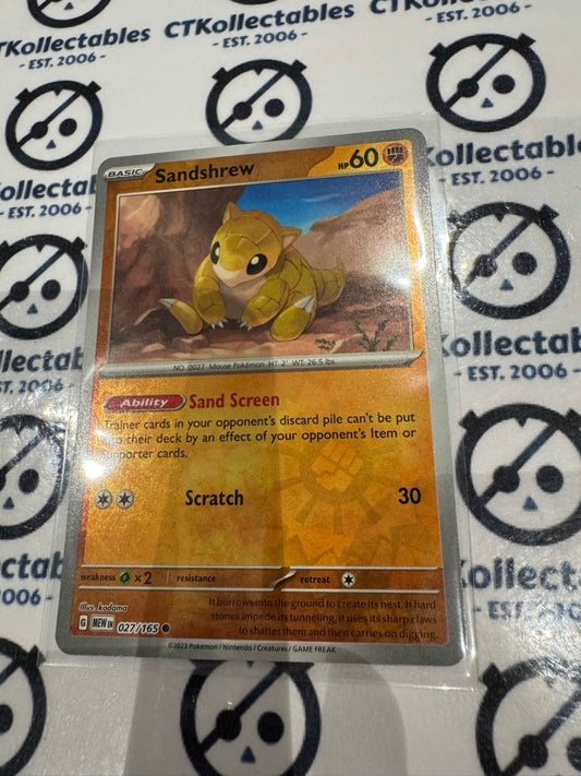 Sandshrew Reverse Holo #027/165 Scarlet & Violet 151 Pokemon Card