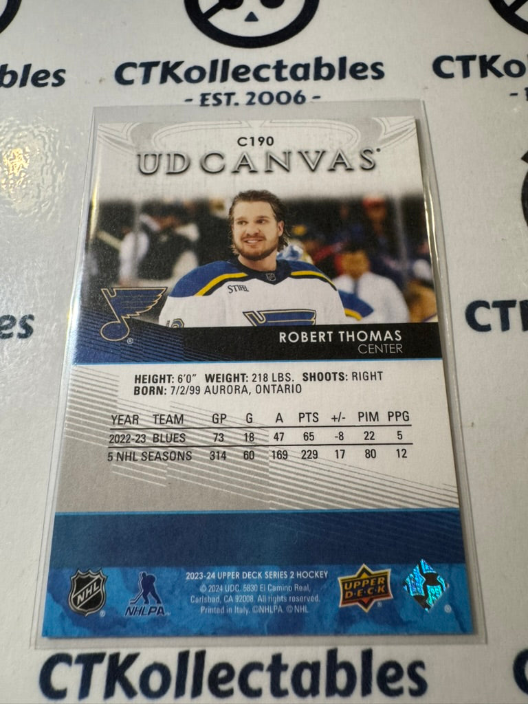 2023-24 NHL Upper Deck Series 2 Robert Thomas UD Canvas C190 Blues