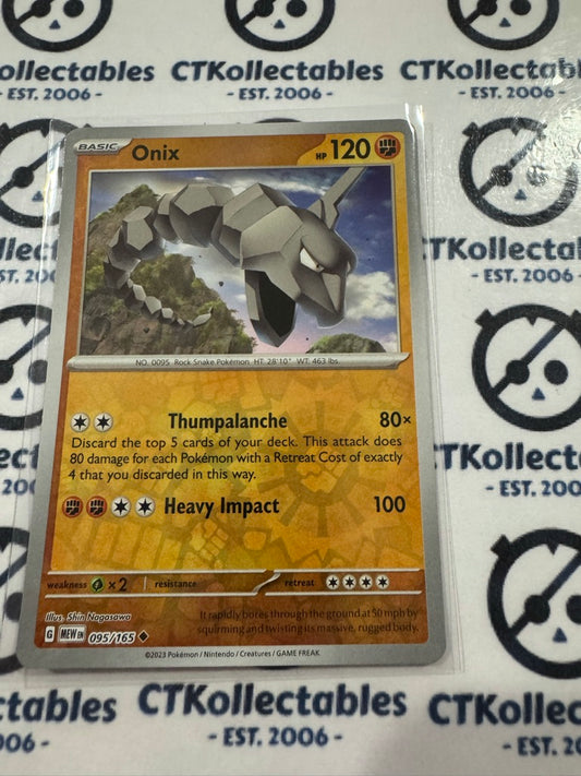 Onix Reverse Holo #095/165 Scarlet & Violet 151 Pokemon Card