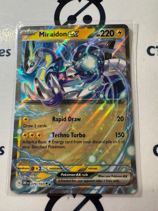Miraidon Ex Double Rare #079/197 2023 Obsidian Flames Pokemon Card