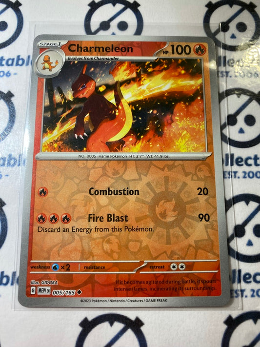 Charmeleon Reverse Holo #005/165 Scarlet & Violet 151 Pokemon Card