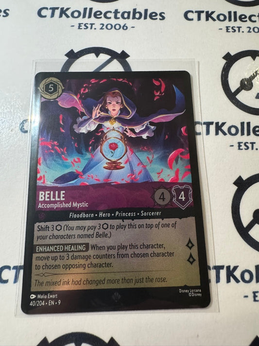 Disney Lorcana Fabled COLD FOIL 40/204 Belle - Accomplished Mystic SR