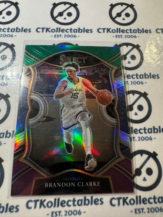 2020-21 NBA Select Brandon Clarke Green White Purple Prizm Concourse #55 Memphis